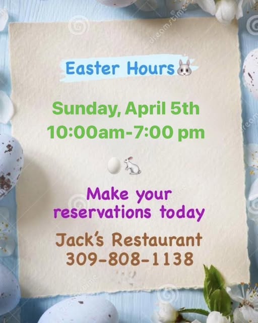 Easter 2026 - Jacks Restaurant