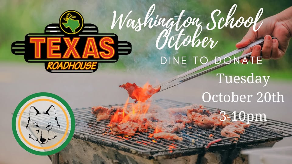dine to donate - 10-20-27 washington school - texas roadhouse