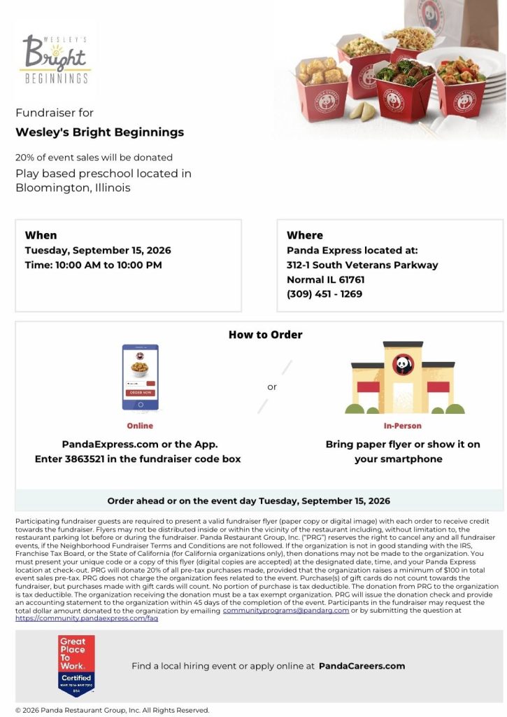 dine to donate - panda express - wesleys bright beginnings 91726