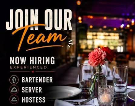 now hiring - Napolis - bartender - server - hostess