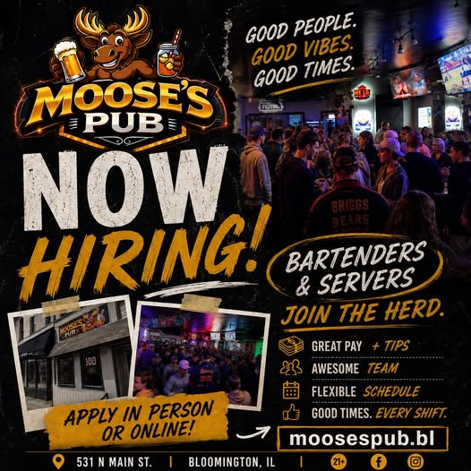 now hiring - mooses pub - bartenders servers